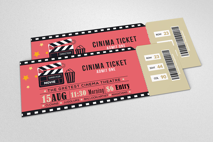 Cinema Ticket Print Templates Creative Photoshop Templates Creative