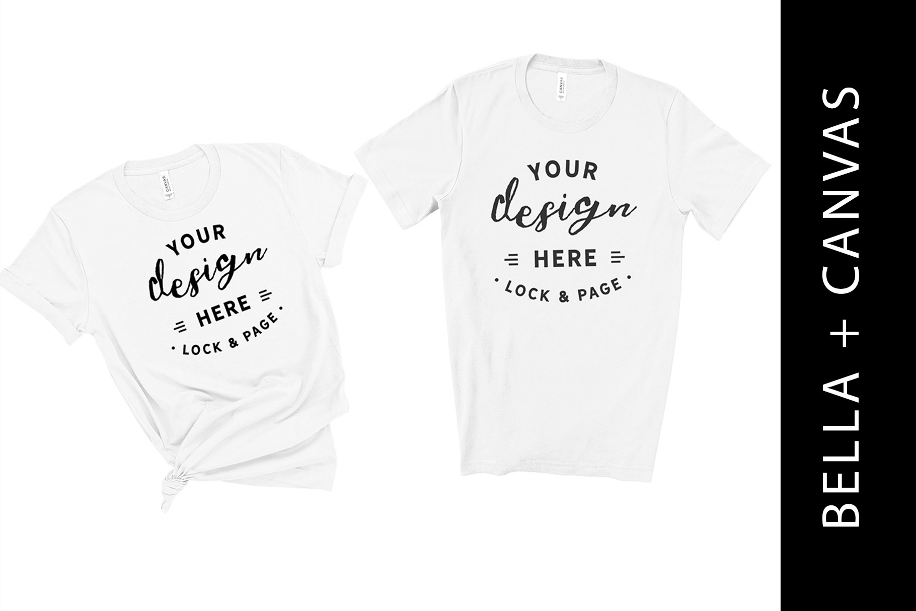 His & Hers White Bella Canvas Mockup | Shirt Mockups ~ Creative Market