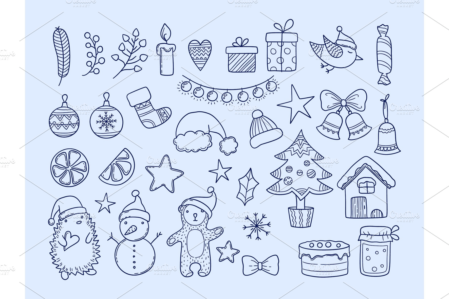 Winter season doodles. New year | Graphics ~ Creative Market