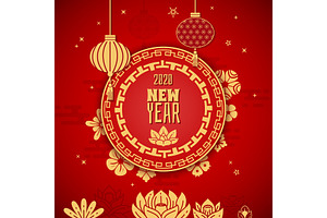 Chinese New Year dragon poster | Pre-Designed Illustrator Graphics