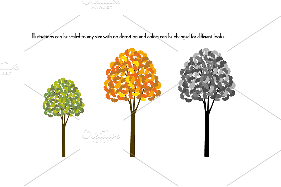 Hand Drawn Trees Clipart | Pre-Designed Photoshop Graphics ~ Creative