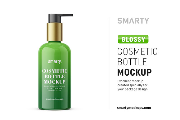 Download Pump Glossy Cosmetic Bottle Mockup Creative Photoshop Templates Creative Market