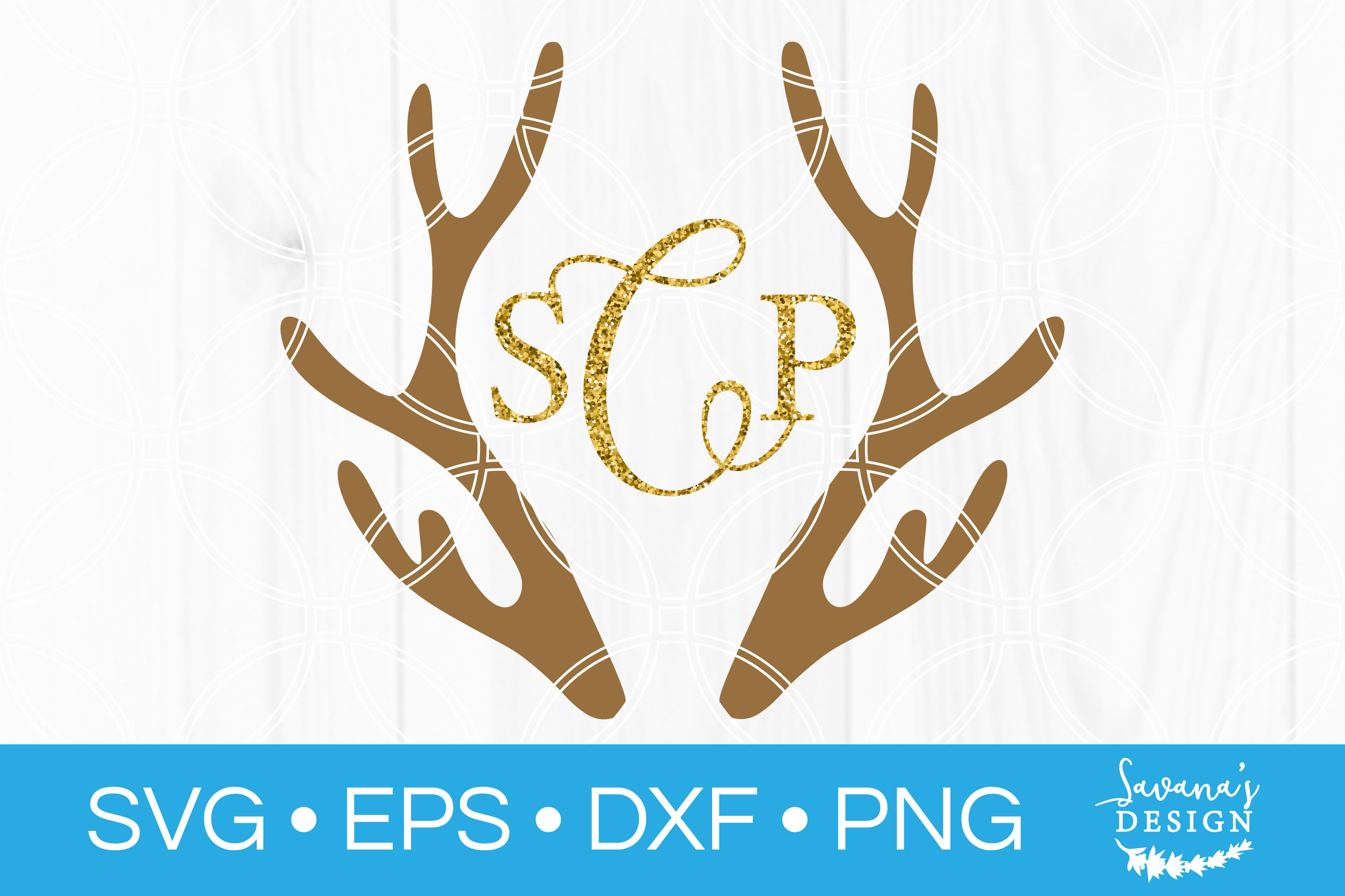 Download Antler Monogram Svg For Christmas Pre Designed Photoshop Graphics Creative Market