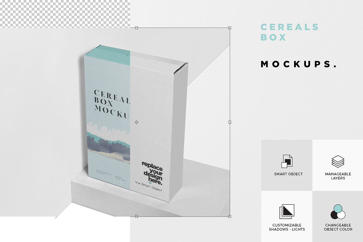 Download Cereals Box Mockup - Big Size | Creative Photoshop ...