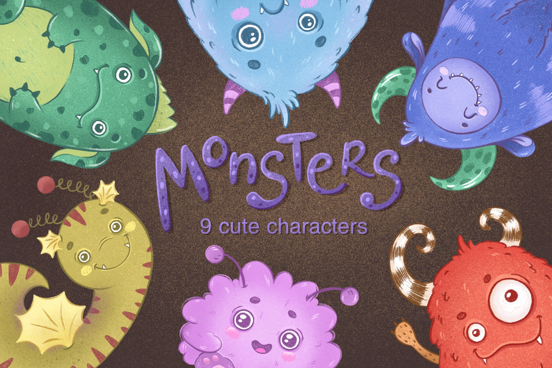 Cute monsters | Animal Illustrations ~ Creative Market