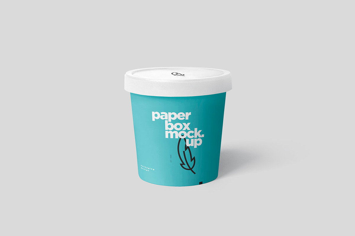 Paper Box Mockup Round - Large Size | Creative Photoshop Templates ~ Creative Market