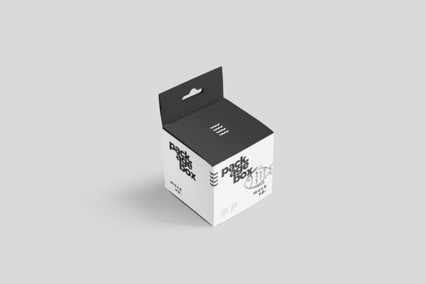 Download Package Box Mockup Square Hanger Creative Photoshop Templates Creative Market