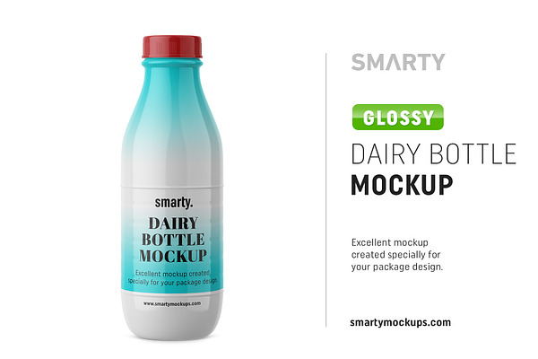 Download Glossy Milk Bottle Mockup Creative Photoshop Templates Creative Market