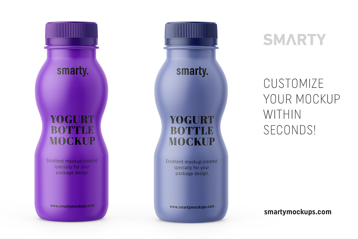 Download Matt yogurt bottle mockup | Creative Photoshop Templates ~ Creative Market