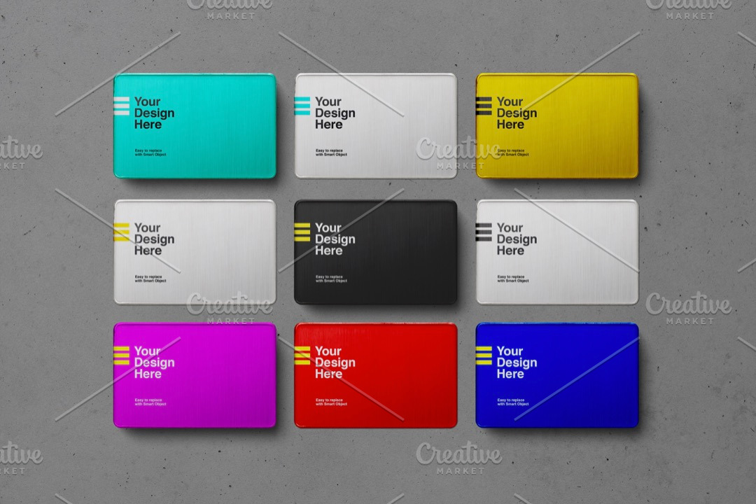 Download Metal Business Card Set Mockups Creative Photoshop Templates Creative Market