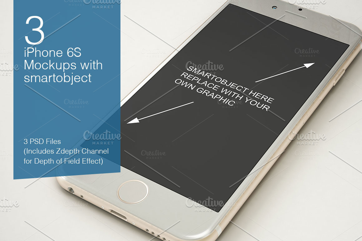 Iphone 6s Mockup 3 Poses Creative Photoshop Templates Creative Market