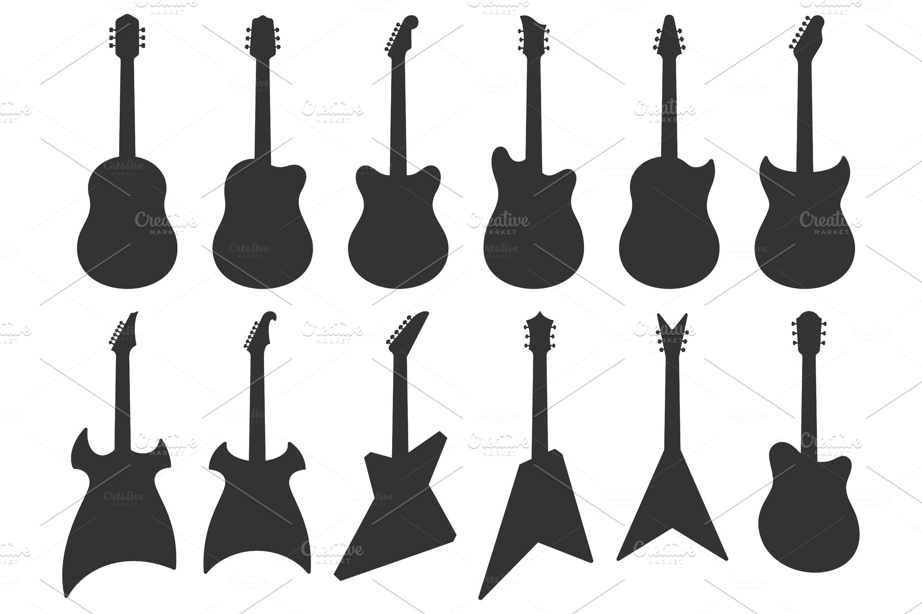 guitar silhouette acoustic jazz pre designed vector graphics creative market guitar silhouette acoustic jazz