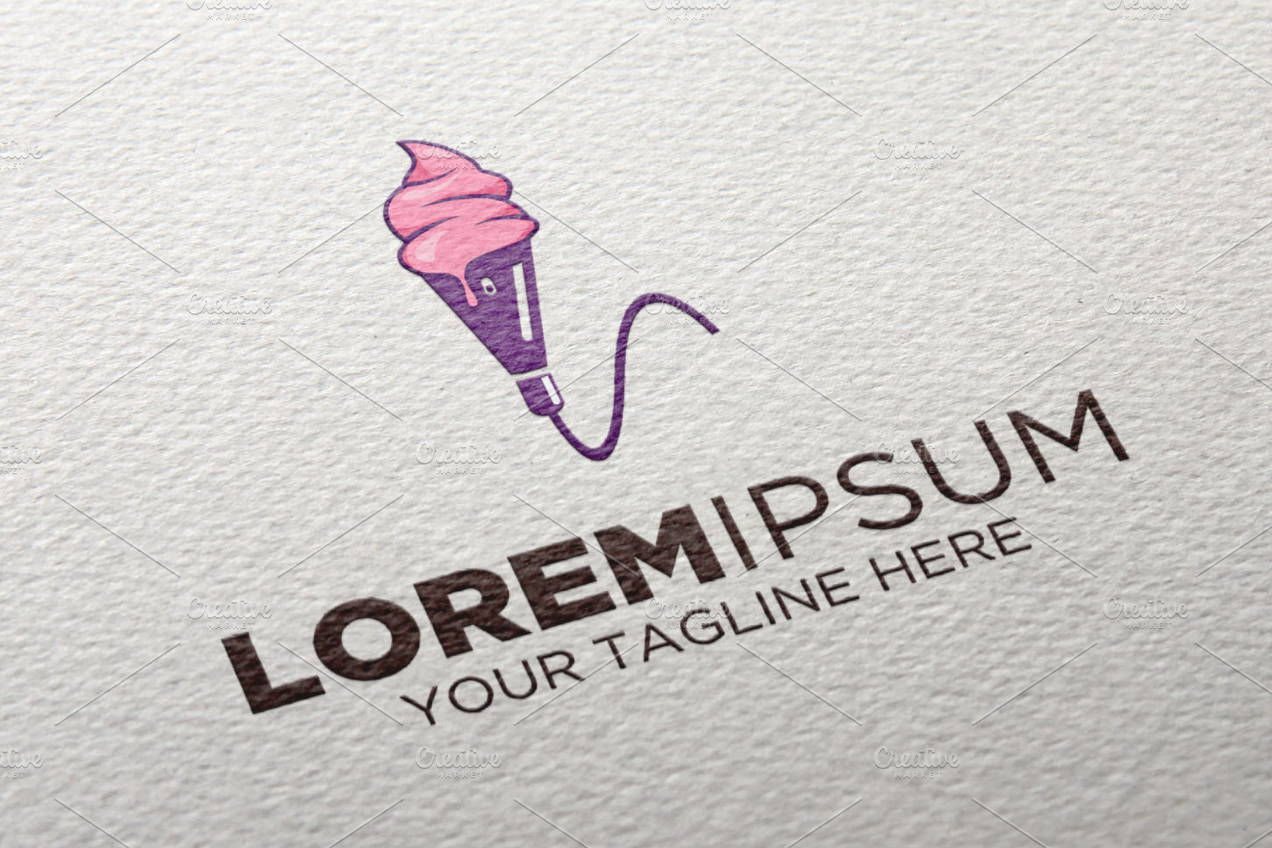 Download Microphone Ice Cream Logo Creative Illustrator Templates Creative Market