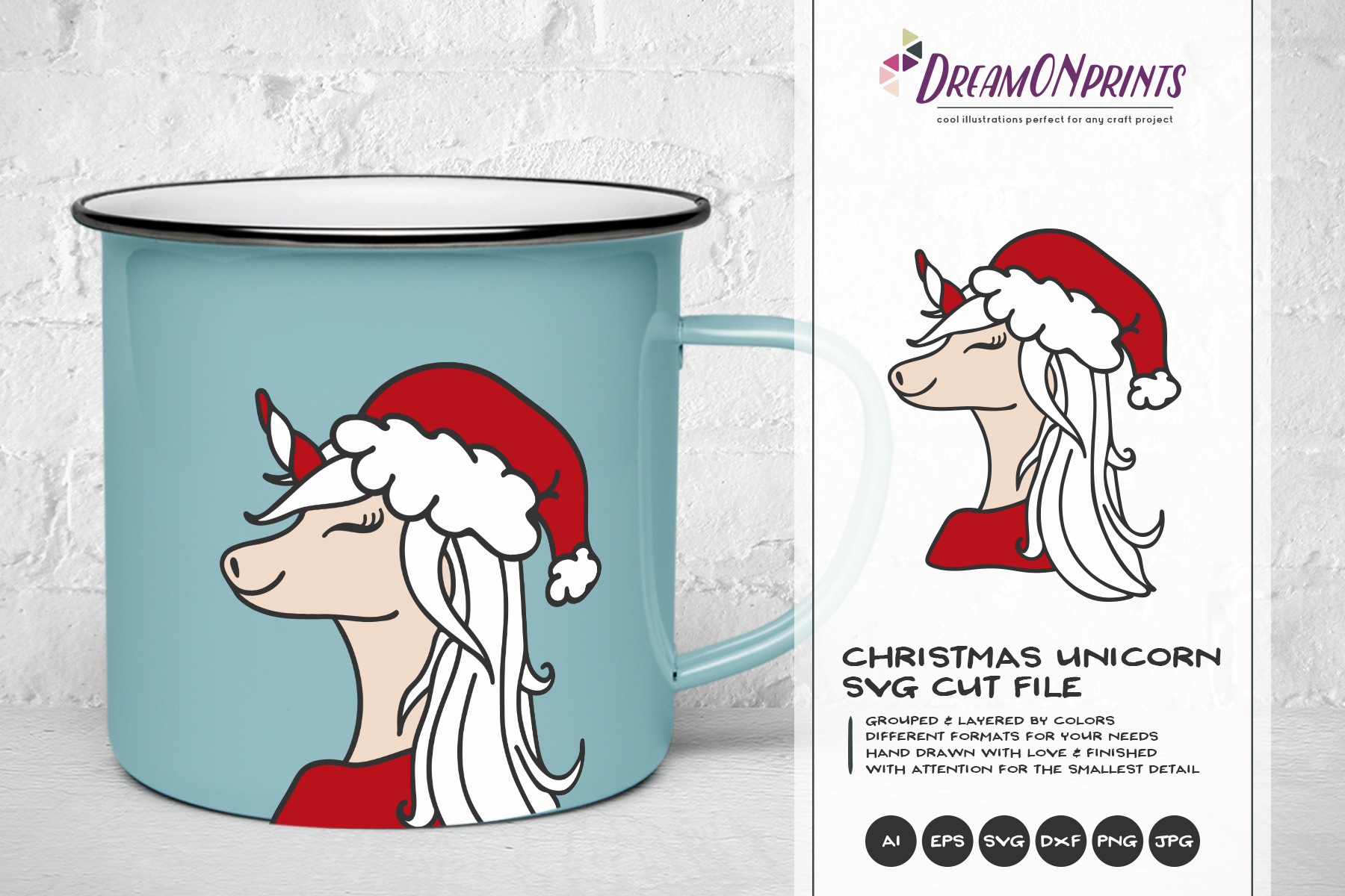 Download Christmas Unicorn Svg Vector Pre Designed Photoshop Graphics Creative Market PSD Mockup Templates