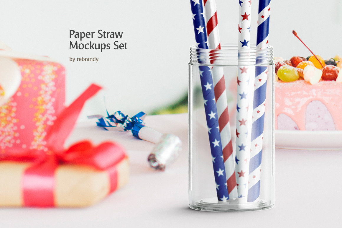 Download Paper Straw Mockups Set Creative Photoshop Templates Creative Market