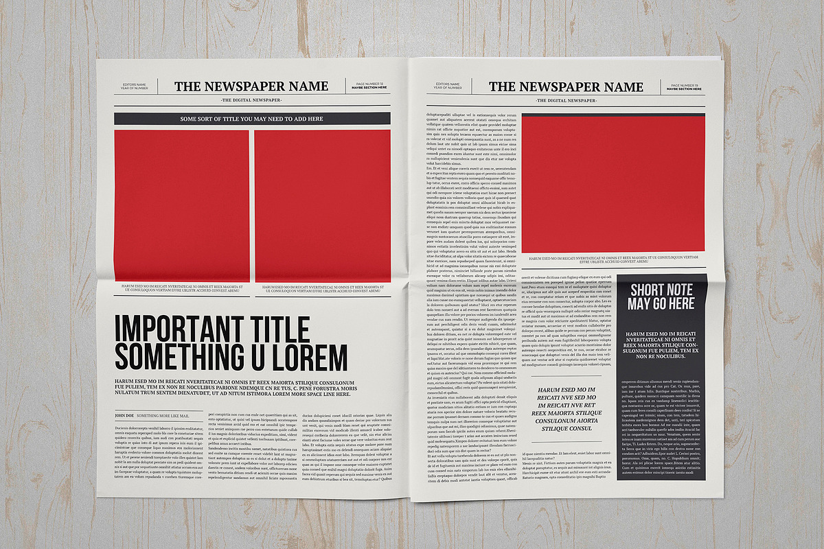 Classic A3 Newspaper Template | Creative InDesign Templates ~ Creative ...