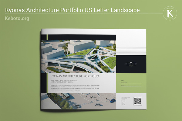 Architecture Portfolio A4 Landscape | Creative InDesign Templates ...