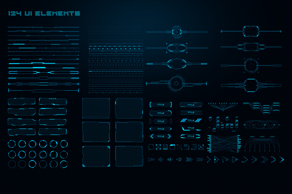 Sci Fi Ui Elements | Object Illustrations ~ Creative Market