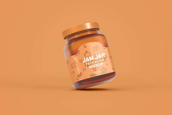 Download Glass Jam Jar Packaging Mockup Creative Photoshop Templates Creative Market