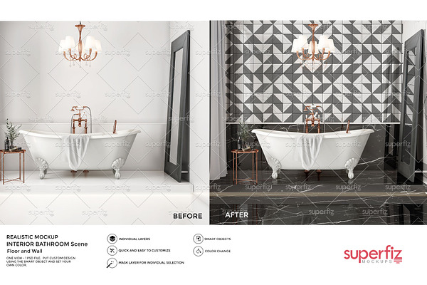 Download Wall&Floor Mockup Bathroom SM104 | Creative Photoshop ...