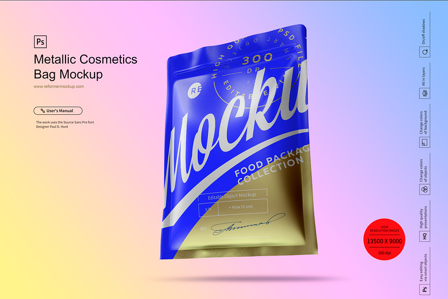 Download Metallic Cosmetics Bag Mockup | Creative Photoshop ...