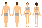 Male and Female body chart | Healthcare Illustrations ~ Creative Market