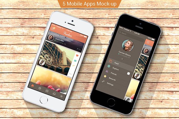 Download iPhone apps Mock-ups | Creative Photoshop Templates ~ Creative Market