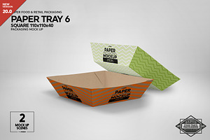 Download Paper Takeout Trays Packaging Mockup | Creative Photoshop Templates ~ Creative Market