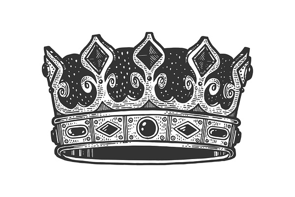 Royal Crown Sketch Engraving Vector Pre Designed Vector Graphics Creative Market