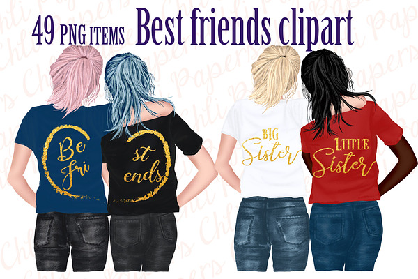 Download Best Friends Clipart Custom Besties Pre Designed Photoshop Graphics Creative Market