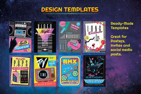 The Complete 1980s Graphics Bundle!  Texture Illustrations ~ Creative  Market