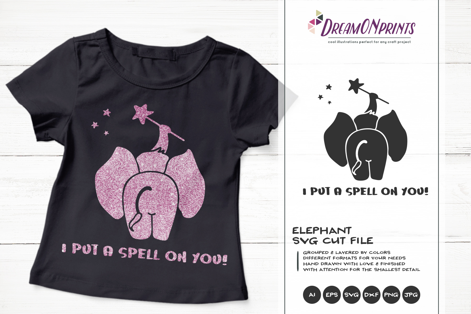 Download I Put A Spell On You Elephant Svg Pre Designed Photoshop Graphics Creative Market SVG, PNG, EPS, DXF File