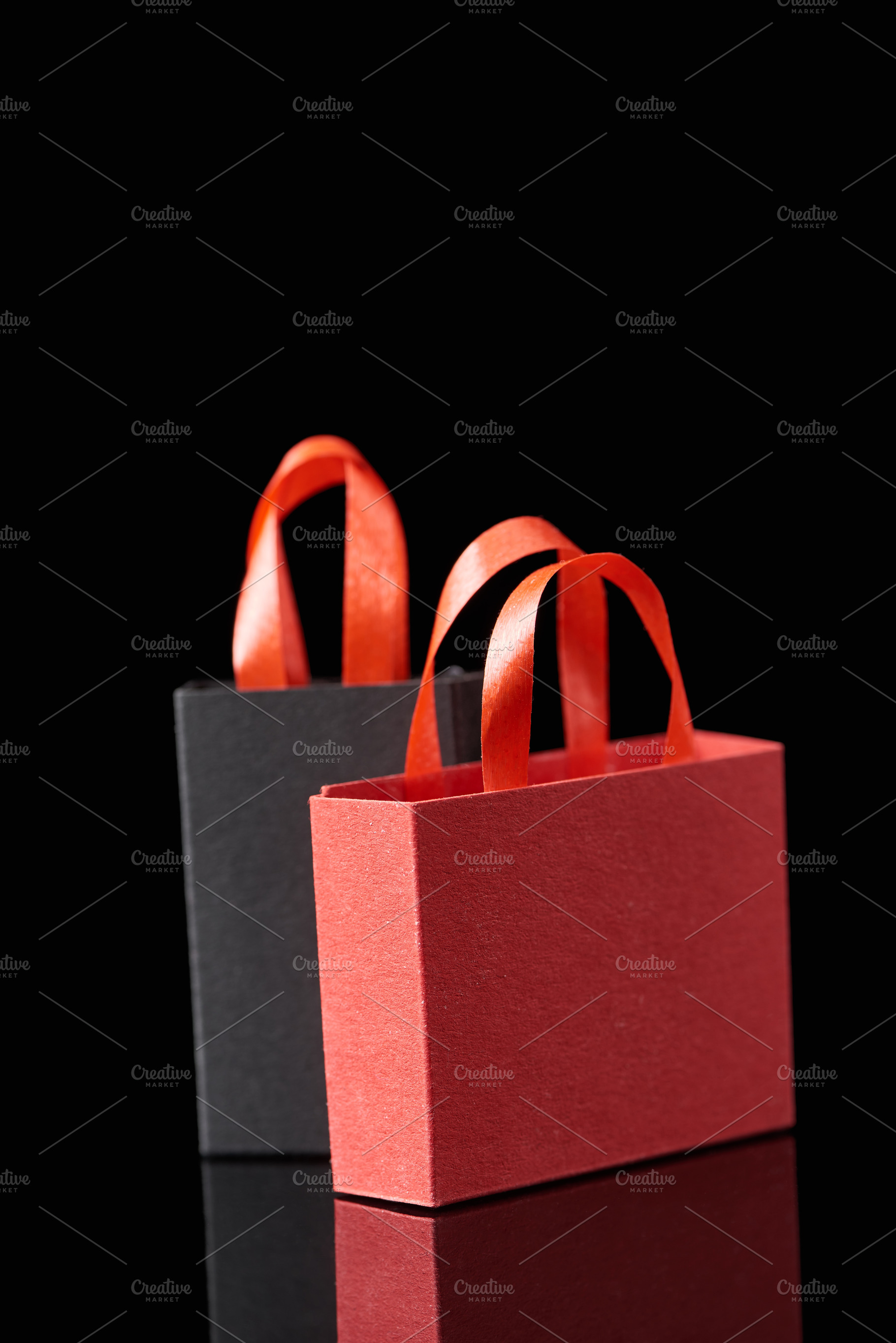 Download Paper Shopping Bags With Red Handles High Quality Holiday Stock Photos Creative Market