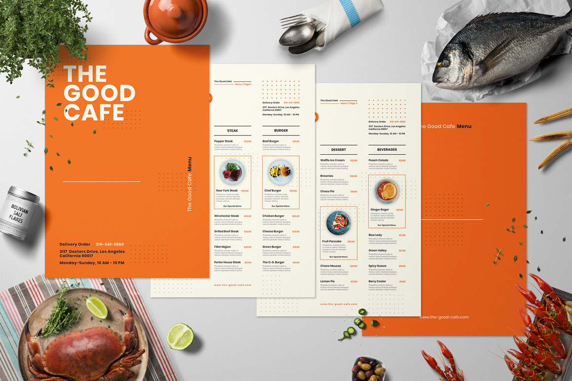  Restaurant  Menu  Set  Creative Illustrator Templates 