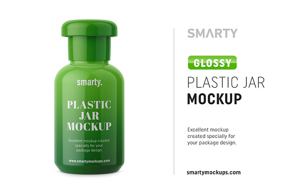 Download Glossy Plastic Jar Mockup Creative Photoshop Templates Creative Market