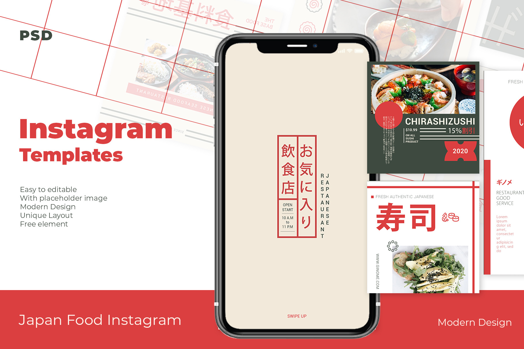 Download Japan Food Instagram Templates Creative Photoshop Templates Creative Market