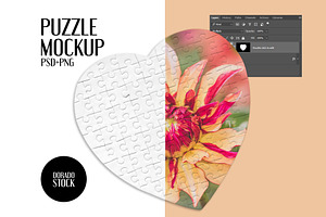 Download Heart Shaped Puzzle Mockup Creative Photoshop Templates Creative Market