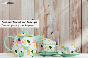 Download Ceramic Teapot Teacups Mockup Creative Photoshop Templates Creative Market PSD Mockup Templates