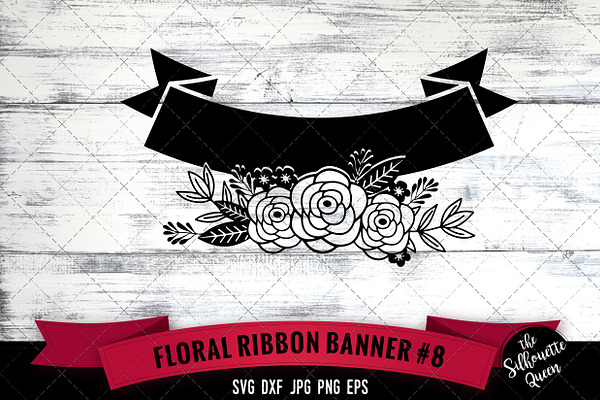 Download Floral Ribbon 10 Vector Silhouette Pre Designed Illustrator Graphics Creative Market