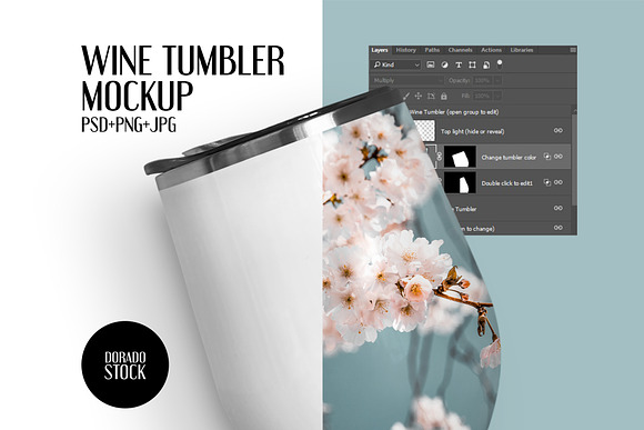 Download Wine Tumbler Mockup Creative Photoshop Templates Creative Market