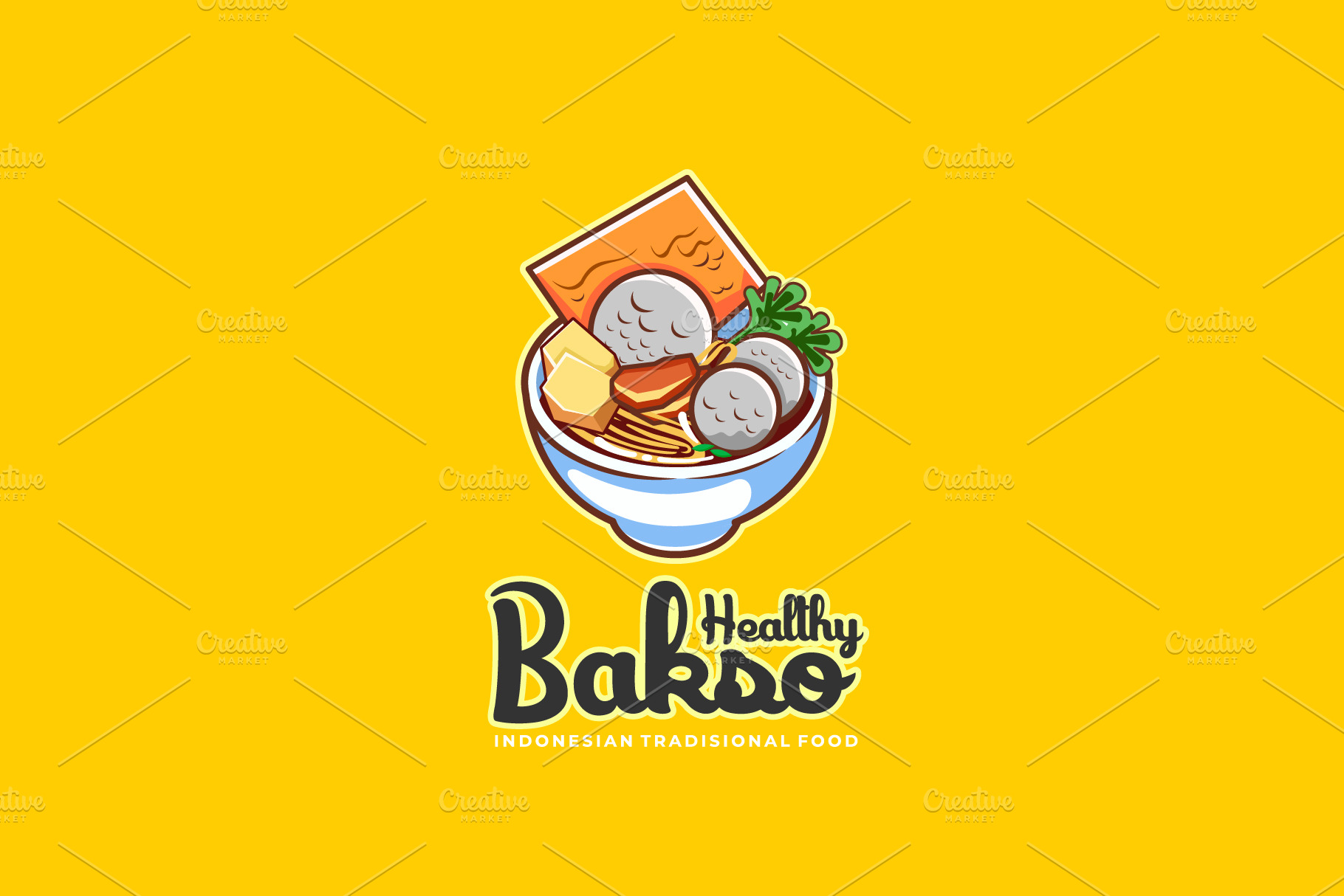 Indonesian Food Logo Design Creative Illustrator Templates Creative Market