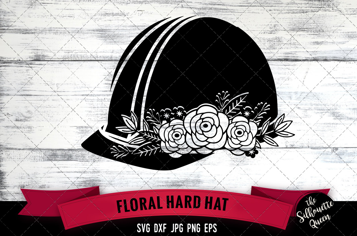 Floral Hard hat Vector Silhouette | Decorative Illustrations ~ Creative ...