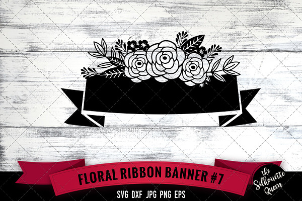 Download Floral Ribbon 10 Vector Silhouette Pre Designed Illustrator Graphics Creative Market