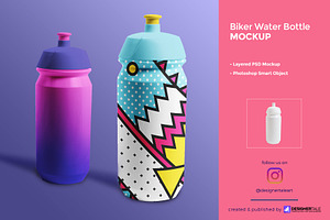 Download Water Bottle Mock Up Fitness Shaker Creative Photoshop Templates Creative Market