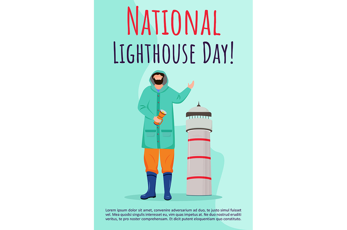 National lighthouse day poster Poster Templates Creative Market