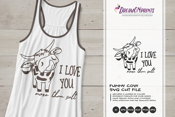 Funny Cow Svg I Love You Pre Designed Photoshop Graphics Creative Market