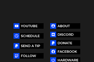 Twitch Panels Blue And Black Creative Photoshop Templates Creative Market