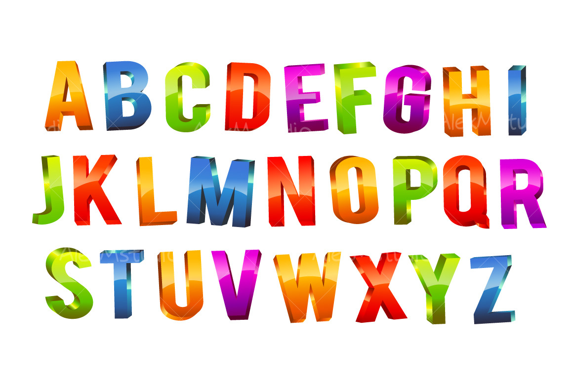 Alphabet 3D Text | Illustrator Graphics ~ Creative Market