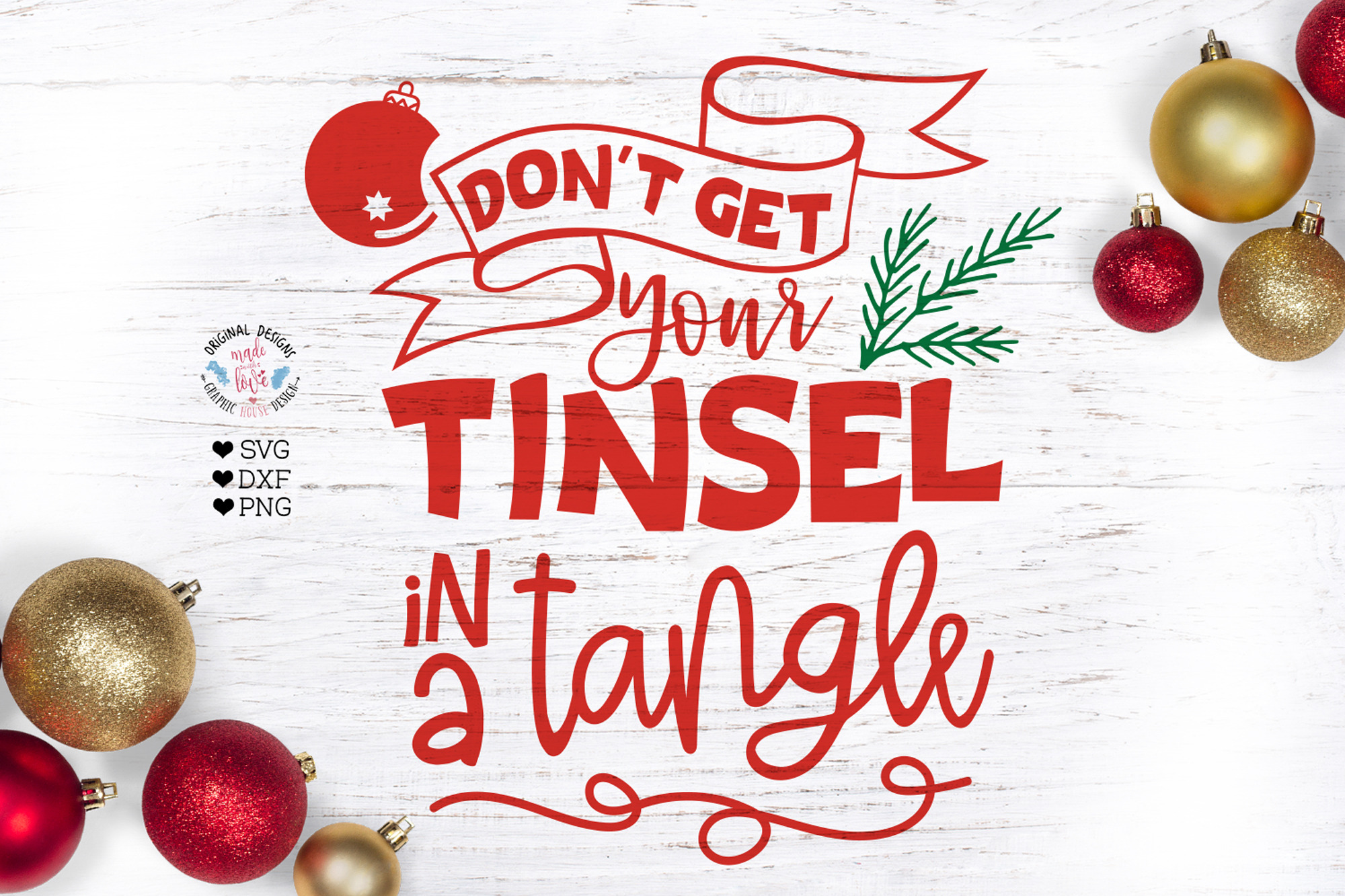 Don T Get Your Tinsel In A Tangle Pre Designed Photoshop Graphics Creative Market