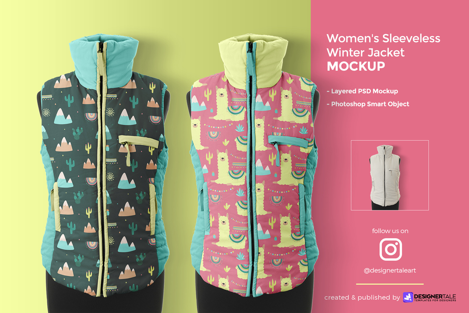 Women S Winter Jacket Mockup Creative Photoshop Templates Creative Market